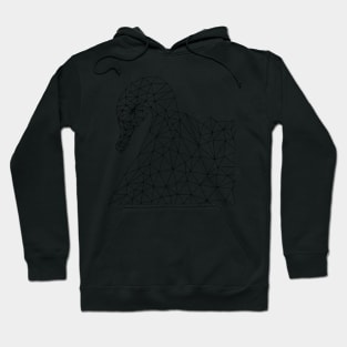 Geometric Black Swan Outline Hoodie